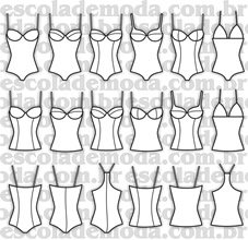 Moldes de camisetes e bodies modeladores